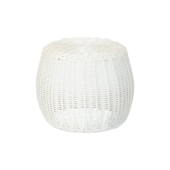 Household Essentials 10" Wide White Woven Pedestal {1}