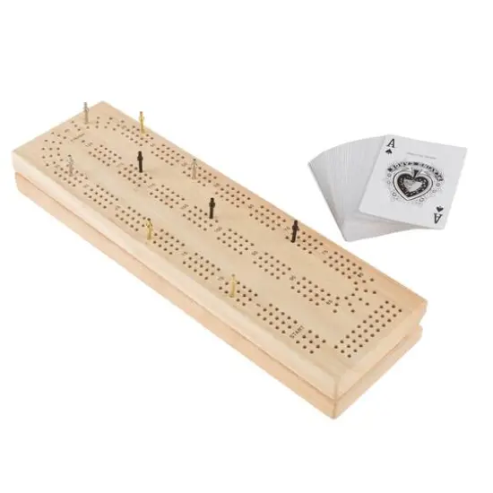 Toy Time Wood Cribbage Board Game Set {1}