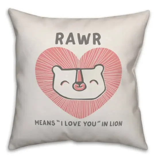 Rawr Means "I Love You" in Lion Throw Pillow {1}
