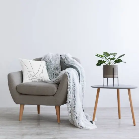 Stupell Industries Fluid Line Abstract Couple Holding Hands Black White Throw Pillow 18" x 18" {3}