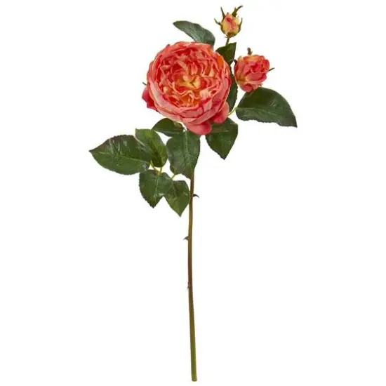 Rose Artificial Flower Stems, 6ct. Salmon {1}
