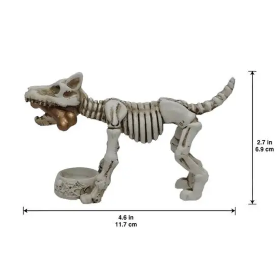 4.5" Skeleton Dog with Bone & Food Bowl Tabletop D&eacute;cor by Ashland&reg; {4}