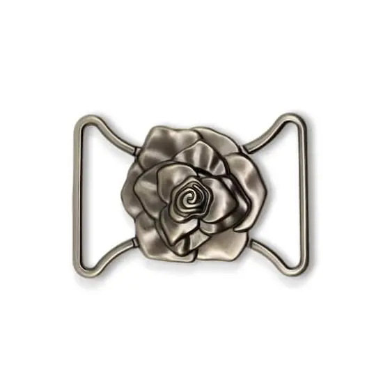Dritz&reg; Antique Silver Fashion Buckle with Rose Design {5}