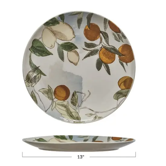Hello Honey&reg; 13" Multicolor Citrus Orchard Stoneware Plates, 4ct. {5}