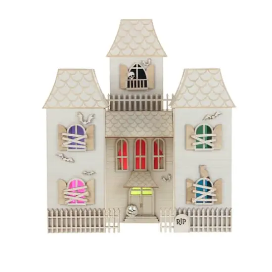 11.5" DIY Shuttered House LED Wood D&eacute;cor by Make Market&reg; {6}