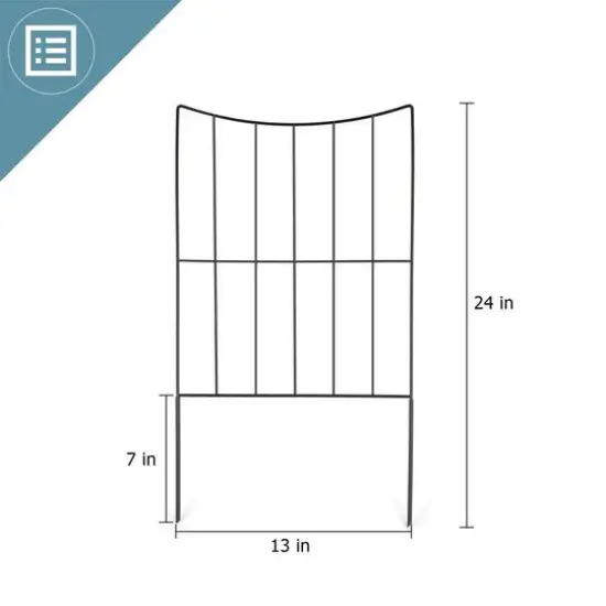 NEX&trade; 24" Black Lower Arc Garden Fence, 25ct. {4}