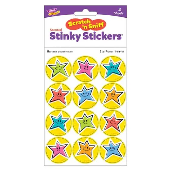 TREND Enterprises&reg; Star Power, Banana scent Scratch 'n Sniff Stinky Stickers&reg;, 48 Per Pack, 6 Packs {4}