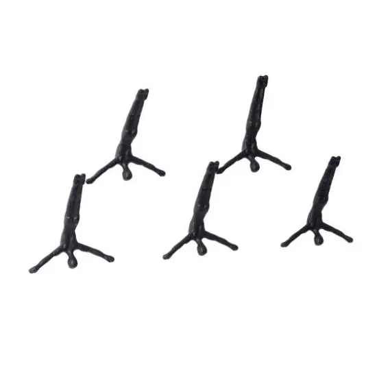 10" Aluminum Modern Figurine Wall D&eacute;cor Set Dark Gray {8}