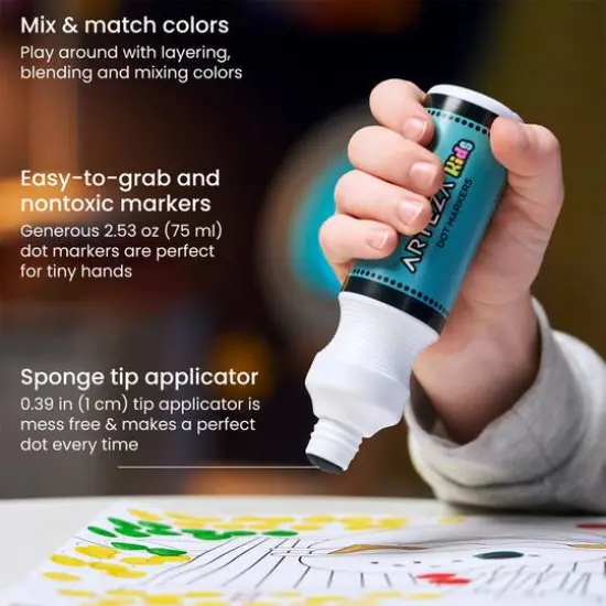 Arteza&reg; Kids Dot Markers 75ml, Activities Dot Marker Book, 7 Pieces {4}