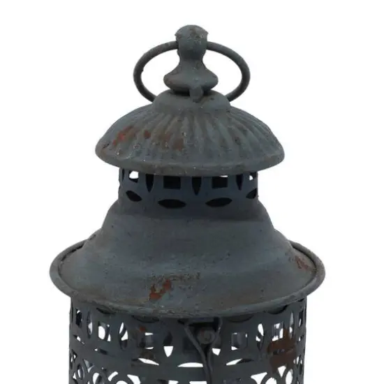 Black Metal Rustic Lantern Set {4}