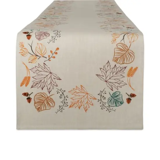DII&reg; 108" Autumn Leaves Embellished Table Runner {1}