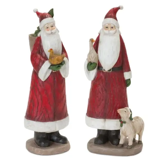 Farmhouse Santa Figurine Set {1}