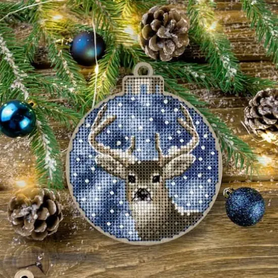 Wonderland Crafts Deer Ornament Cross-Stitch Kit {1}