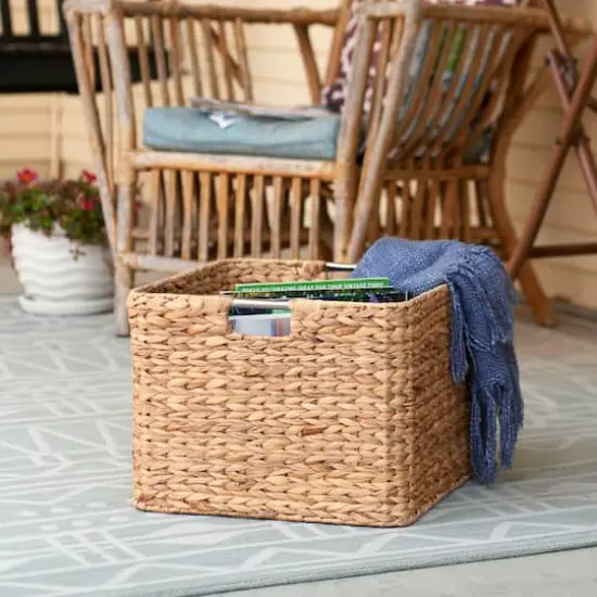 Household Essentials 11" Square Hyacinth Wicker Basket Natural {7}