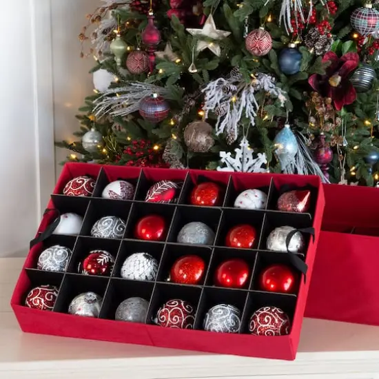 Santa's Bags 48ct. 4" Christmas Ornament Storage Box with Dividers {8}