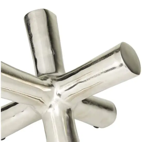 10.5" Silver Aluminum Jack Abstract Sculpture {4}