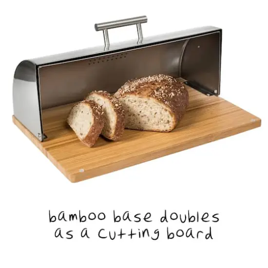 Honey Can Do Stainless Steel Bread Box with Bamboo Cutting Board {6}