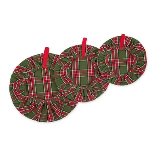 DII&reg; O Christmas Tree Plaid Dish Cover Set, 3ct. {3}