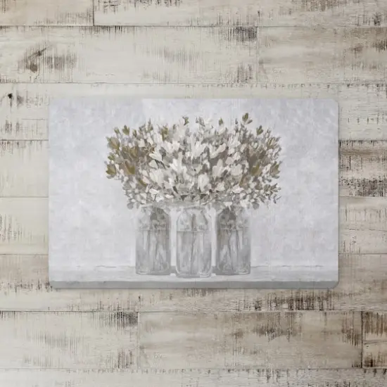 Gray Vases with Florals Floor Mat {3}