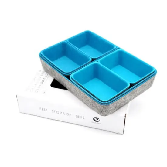Welaxy Felt 7 Piece Drawer Organizer Tray Set Turquoise {9}