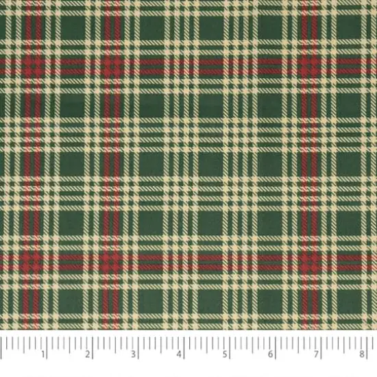 SINGER Christmas Holiday Green Red Plaid Cotton Fabric {3}
