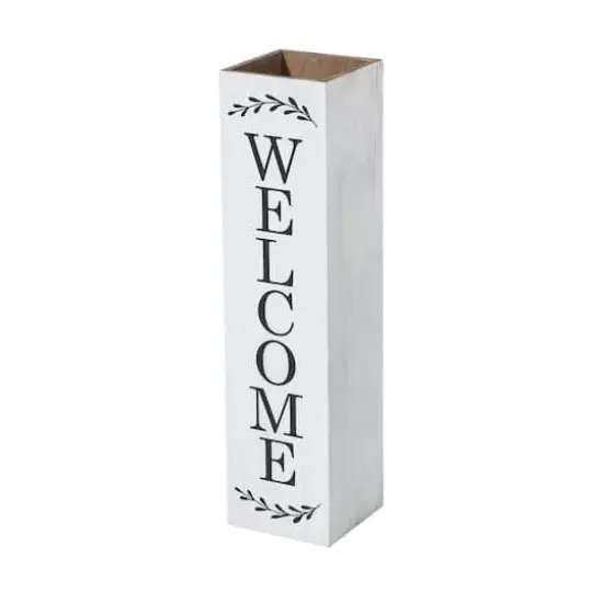 Glitzhome&reg; 30" Double Sided Solid White Boxed Welcome Porch Sign {1}