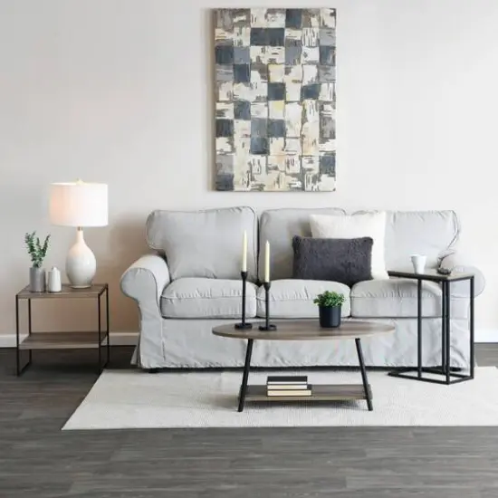 Household Essentials 39" Jamestown Oval Coffee Table Ashwood {6}