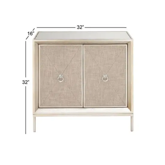 Beige Wood Glam Cabinet {6}