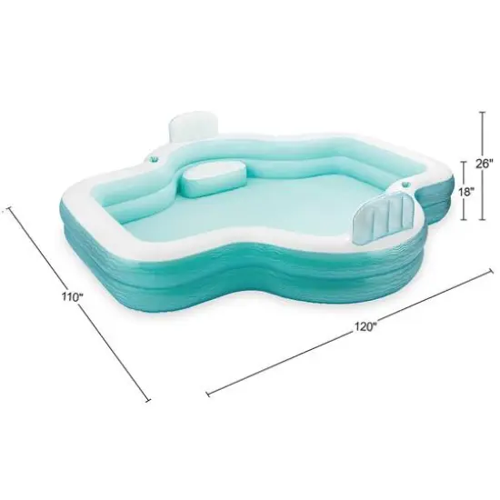 Funsicle 10ft. Teal & White Shimmer Party Lounge Pool {4}