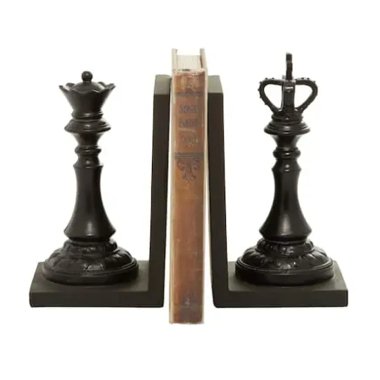 8" Black Chess Bookends, 2ct. {1}