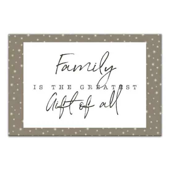 Family Greatest Gift Gray Twinkle Canvas Wall Art {1}