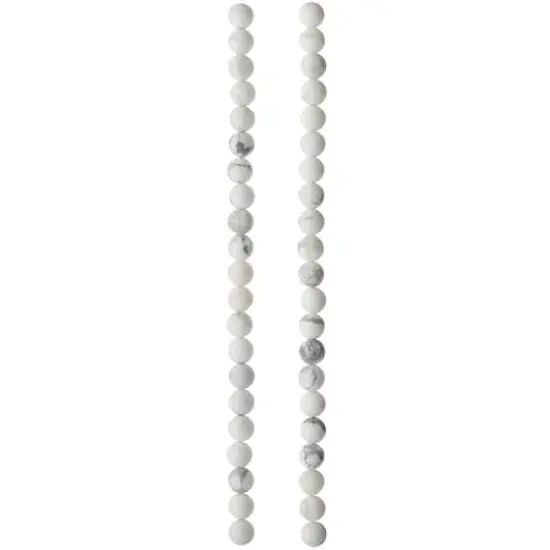 Matte White & Gray Howlite Round Beads, 6mm by Bead Landing&trade; {4}