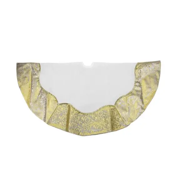 48" Metallic Gold Flourish Tree Skirt {3}
