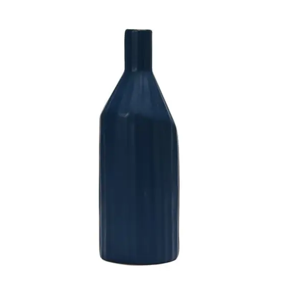 Hello Honey&reg; 11" Navy Ceramic Bottle Vase {4}