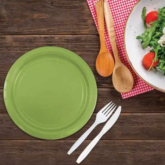 JAM Paper 9" Paper Party Plates, 50ct. Lime Green {5}