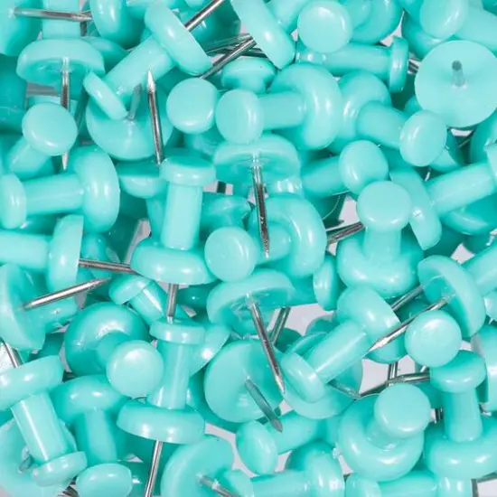 JAM Paper Colorful Standard Push Pins, 100ct. Teal {5}
