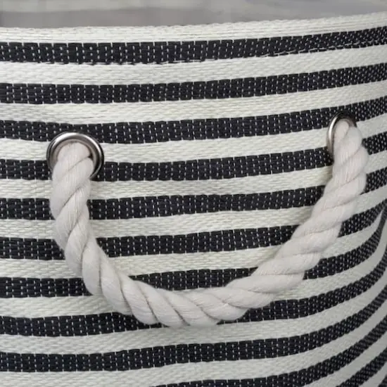 DII&reg; 20" Pinstripe Woven Paper Storage Bin Black {6}