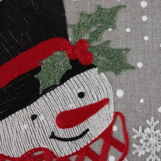 DII&reg; 70" Grey Snowman Embroidered Table Runner {9}