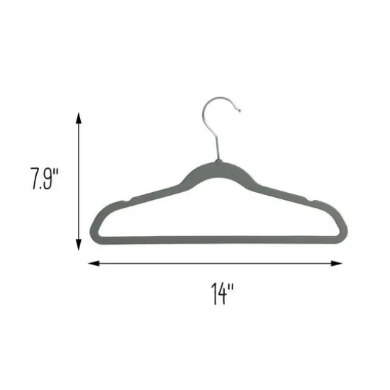 Honey Can Do Gray Slim Profile Rubber Kids Hangers, 10ct. {4}