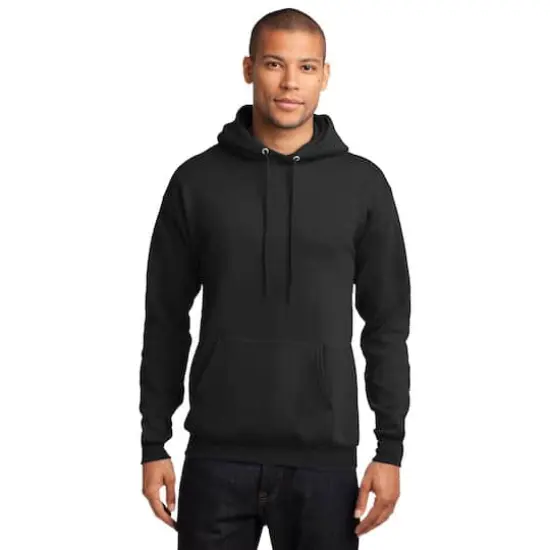 Port & Company&reg; Neutrals Core Fleece Pullover Hooded Sweatshirt Jet Black {4}