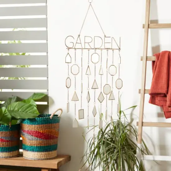 36" White Metal Eclectic Garden Windchime {9}