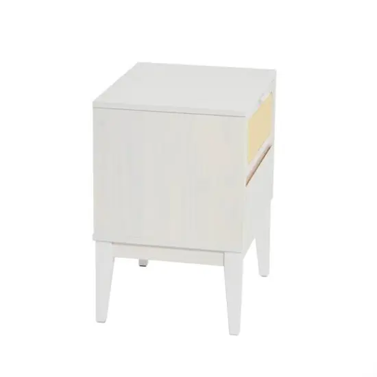 Hello Honey&reg; Crawford 24" Solid Wood Nightstand with Storage Drawers and Cane Detail White {6}