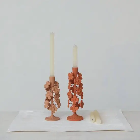 Hello Honey&reg; 9" Apricot Blossom Taper Candle Holder {3}