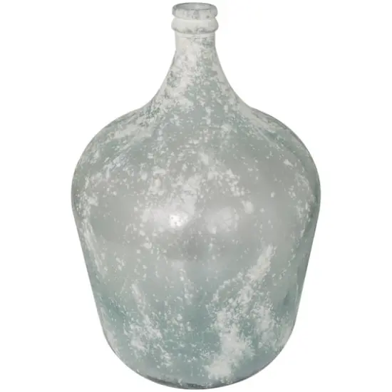 22" Frosted Clear Spanish Bottle Recycled Glass Vase {1}
