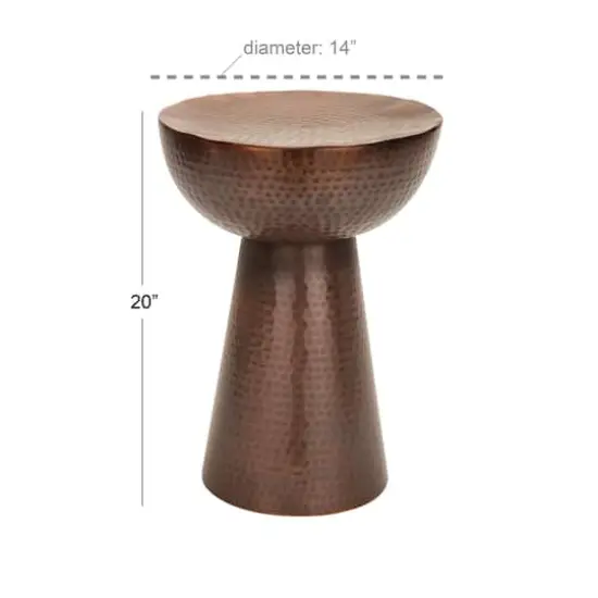 20'' Metal Vintage Accent Table Bronze {7}