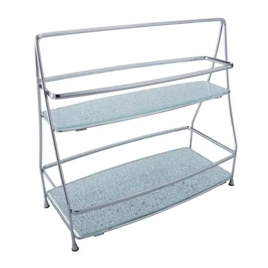 Elle D&eacute;cor 2-Tier Hammered Mirror Vanity Tray {6}