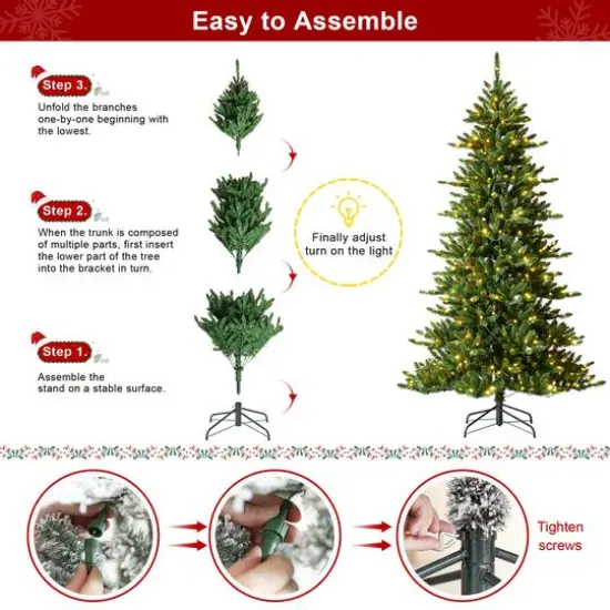 7.5ft. Pre-Lit Green Slim Fir Christmas Tree, Color Changing LED Lights {9}