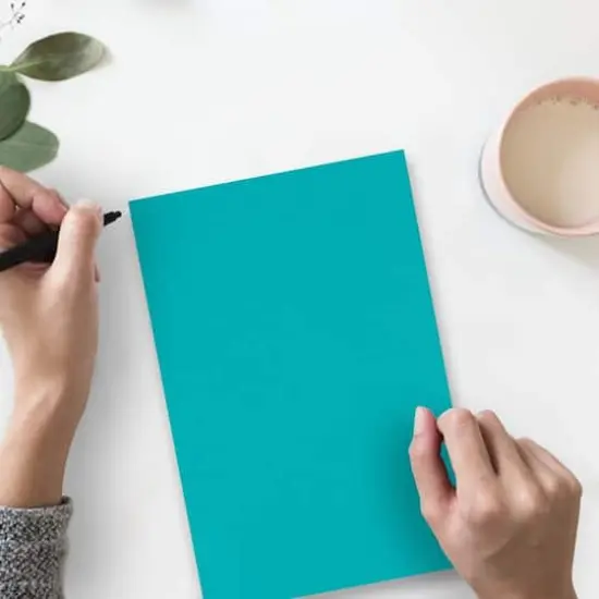 JAM Paper Recycled 8.5" x 11" 65lb. Cover Cardstock Pack, 50 Sheets Sea Blue {5}