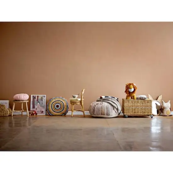 Hello Honey&reg; 12.5" Wood Stool with Rattan Legs {5}