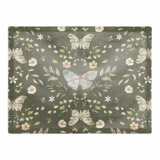 Butterfly Cotton Twill Placemat Forest Green {1}